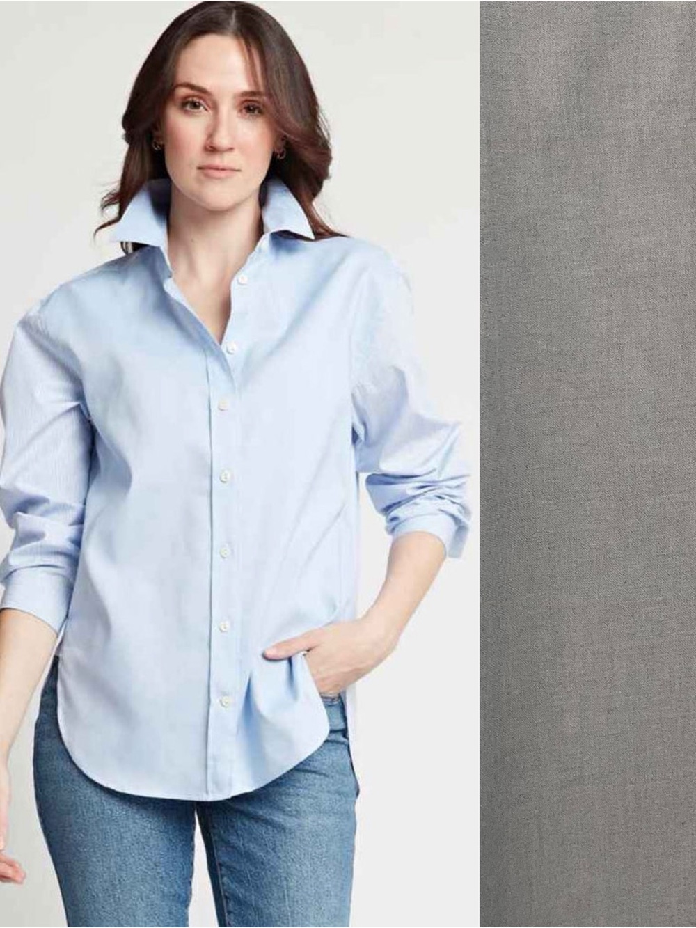 Hinson Wu Luxe Cotton Halsey Button Down Shirt Casual Quiet Luxury.     L16